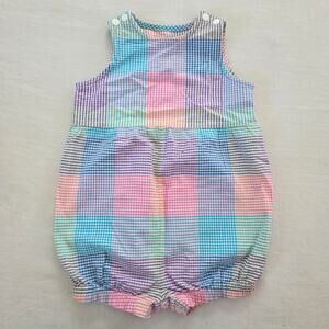 Vintage Multicolored Gingham Bubble Romper 2t/3t